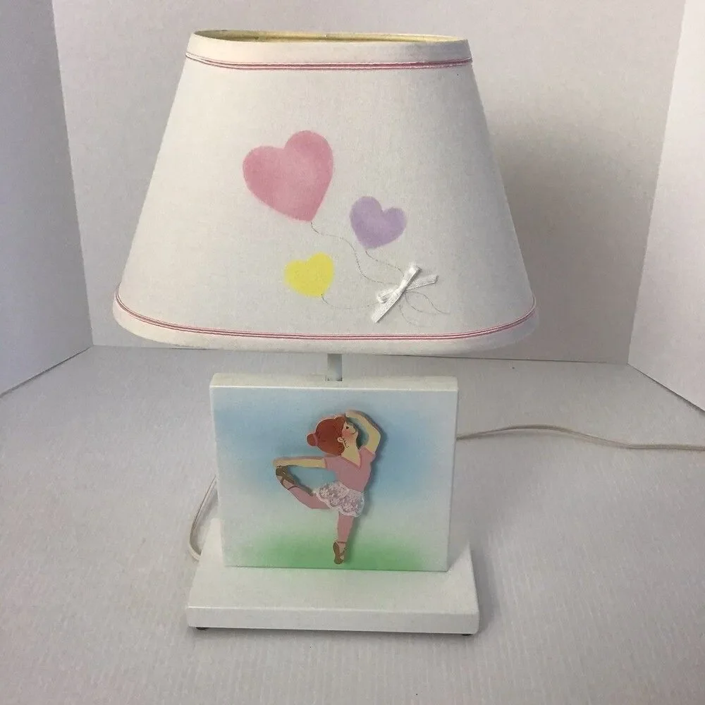 Hand Painted Wooden Ballerina Lamp